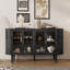 Buffet de style campagnard - Buffet de rangement avec porte en verre et tablettes réglables-262453820