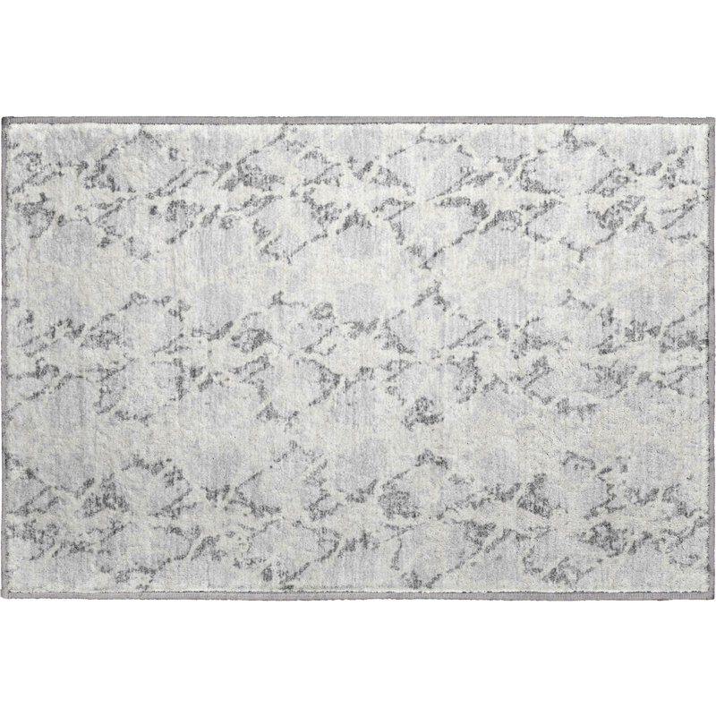 Premium Machine Washable Prisco Silver Rug, Rectangle 1'8" x 2'6"