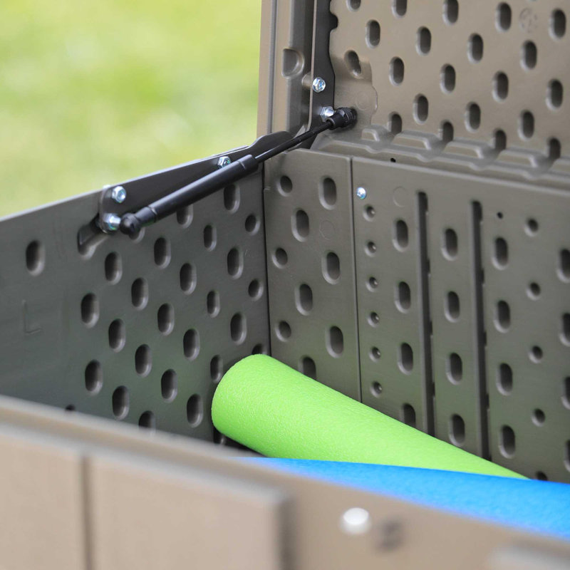 Lifetime 382.78cm W 8136.15L Water Resistant Polyethylene Plastic Lockable Deck Box in Brown