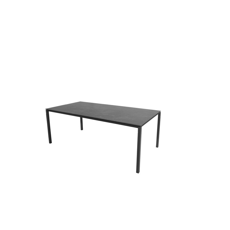 Pure Rectangular Outdoor Dining Table , in. W in. D, Lava Gray, 28.8" H x 78.8" W x 39.4" D, Fossil Black