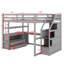 Lit mezzanine double avec bureau et tablettes-1101488715