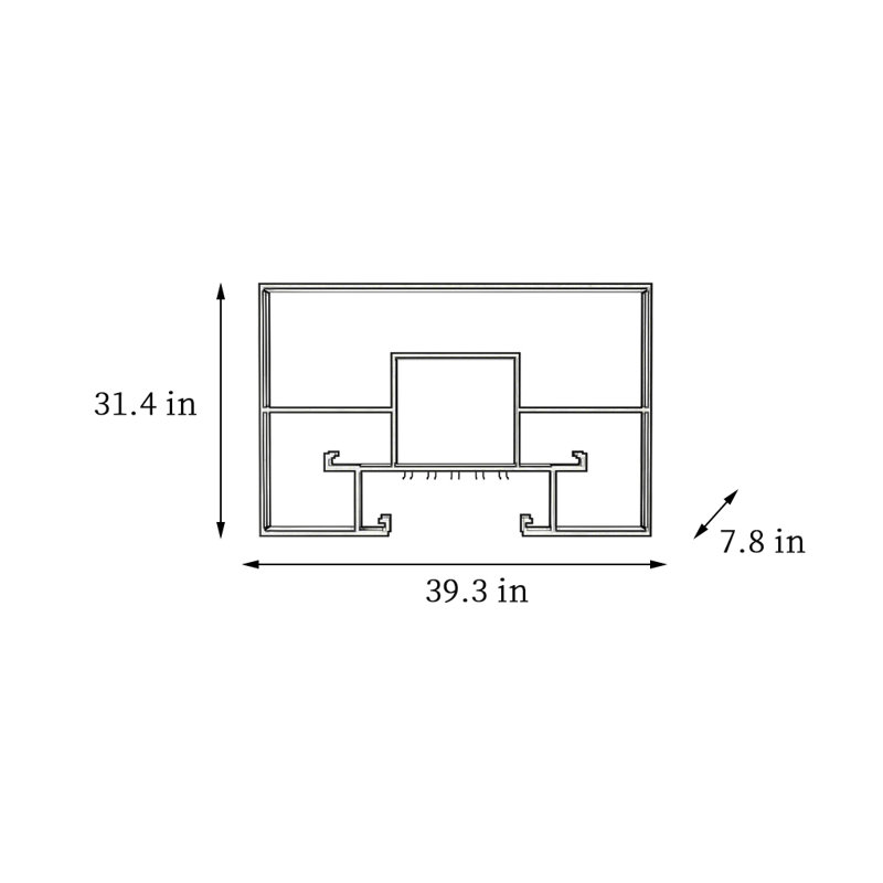Kemiyah, H 31,4 po x l 39,3 po x P 7,8 po, Noir