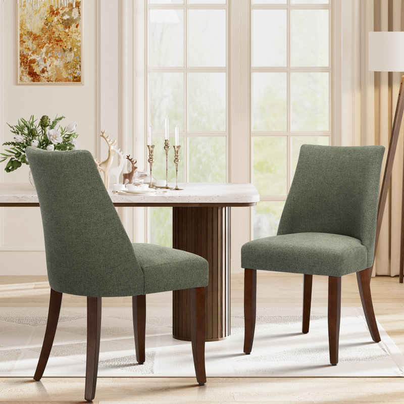 Parsons Upholstered Dining Chair Solid Wood Side Chair - Comfort & Style for Modern Homes, Green, 47.5 x 59 x 86.5 cm