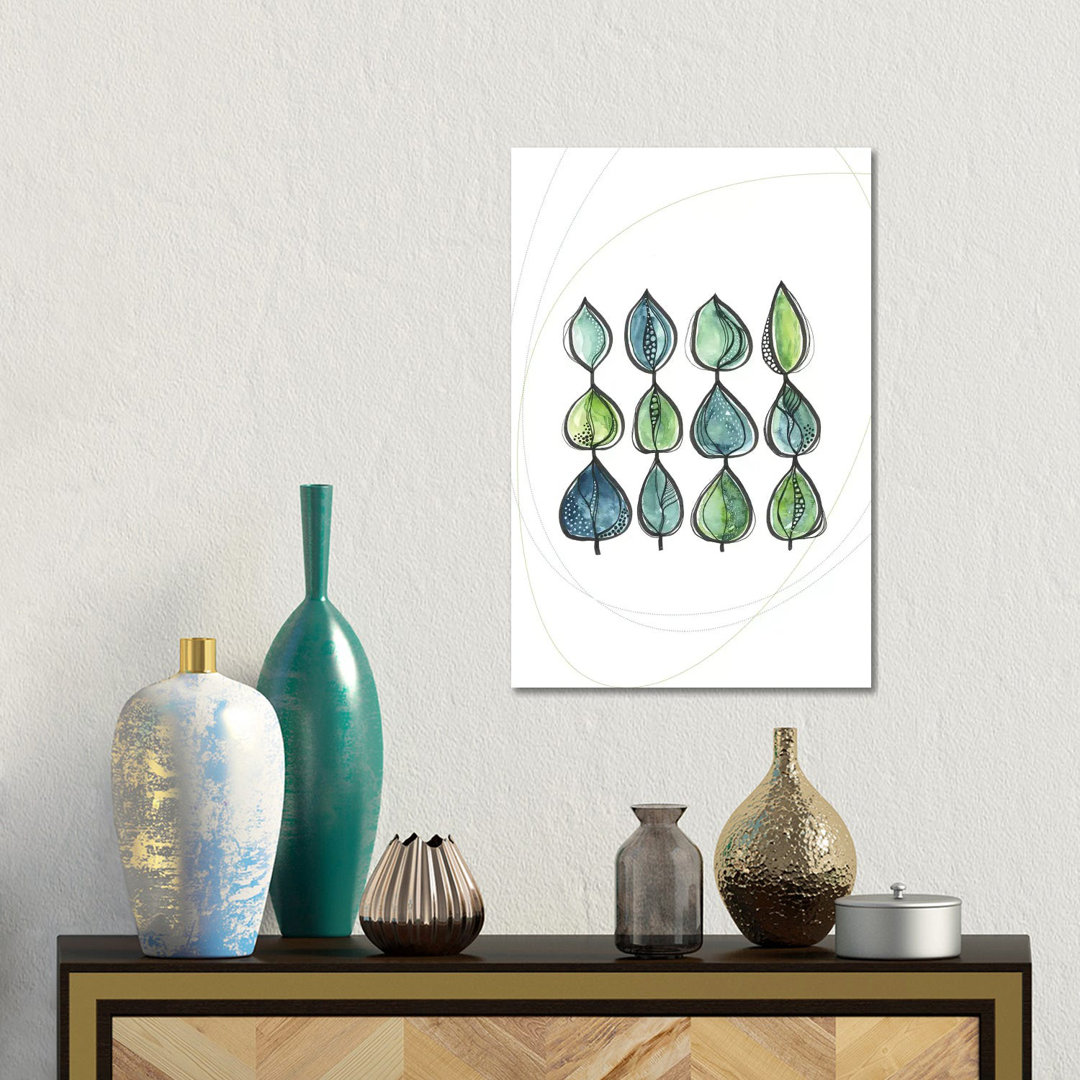 Water Color Leaves Green von Soul Curry Art & Illustrations - Gallery-Wrapped Canvas Giclée