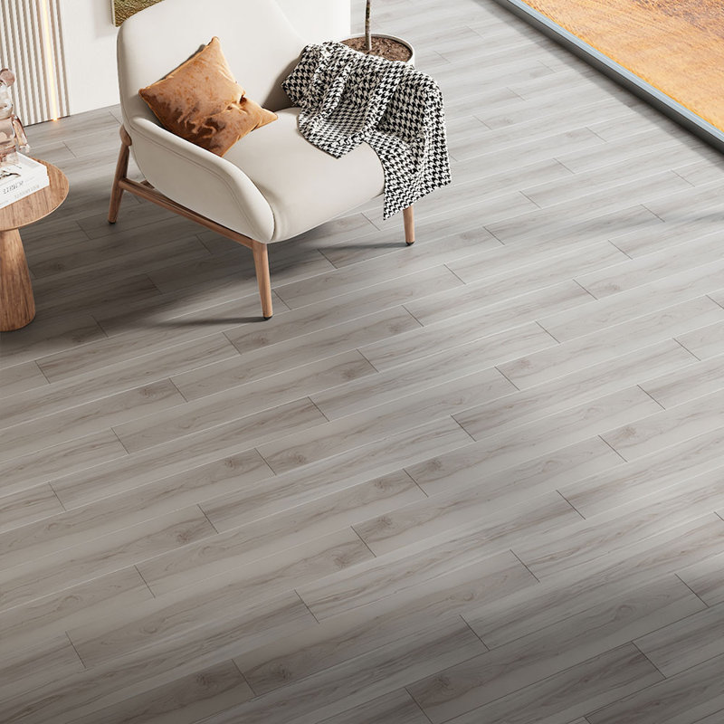15.2x91.5 cm 36Pcs Self Adhesive PVC Flooring, White