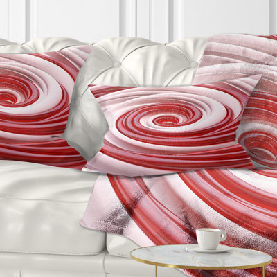 «Beautiful Candy Cane Spiral» - Coussin imprimé abstrait