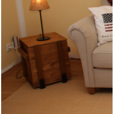 Southgate Solid Wood Top Square Side Table