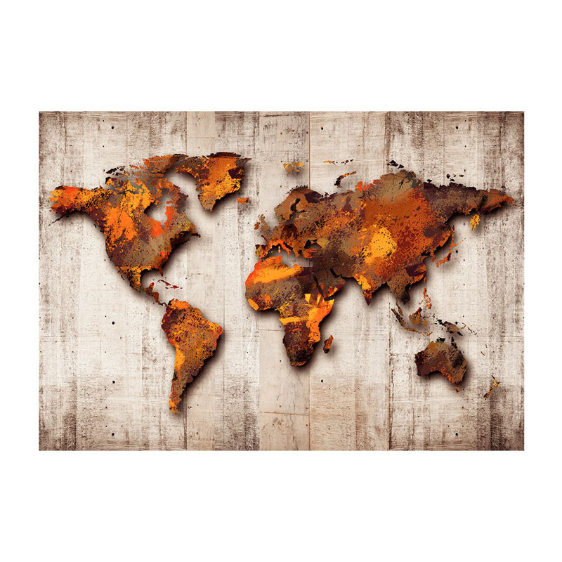 Bilboroughs World Map Wall Mural, Bronze, 110.2" L x 157.5" W