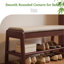 Banc de rangement rembourré pour chaussures en bois avec compartiment relevable et tablette ouverte-132178159-132178160