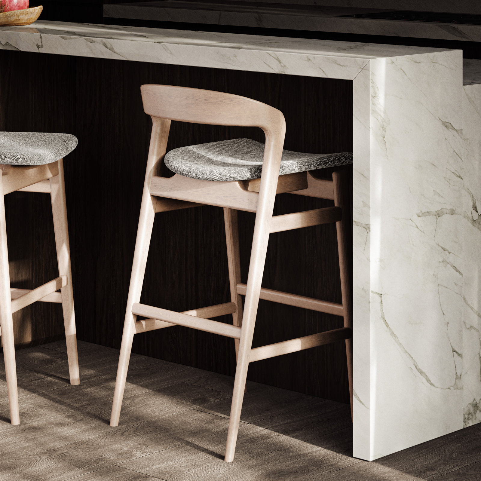 Anela Bar and Counter Stool, Crafted Glaze Performance Boucle, Counter Stool (25.25" Seat Height)