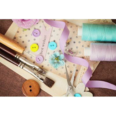 Scrapbooking Elements - Wrapped Canvas Print