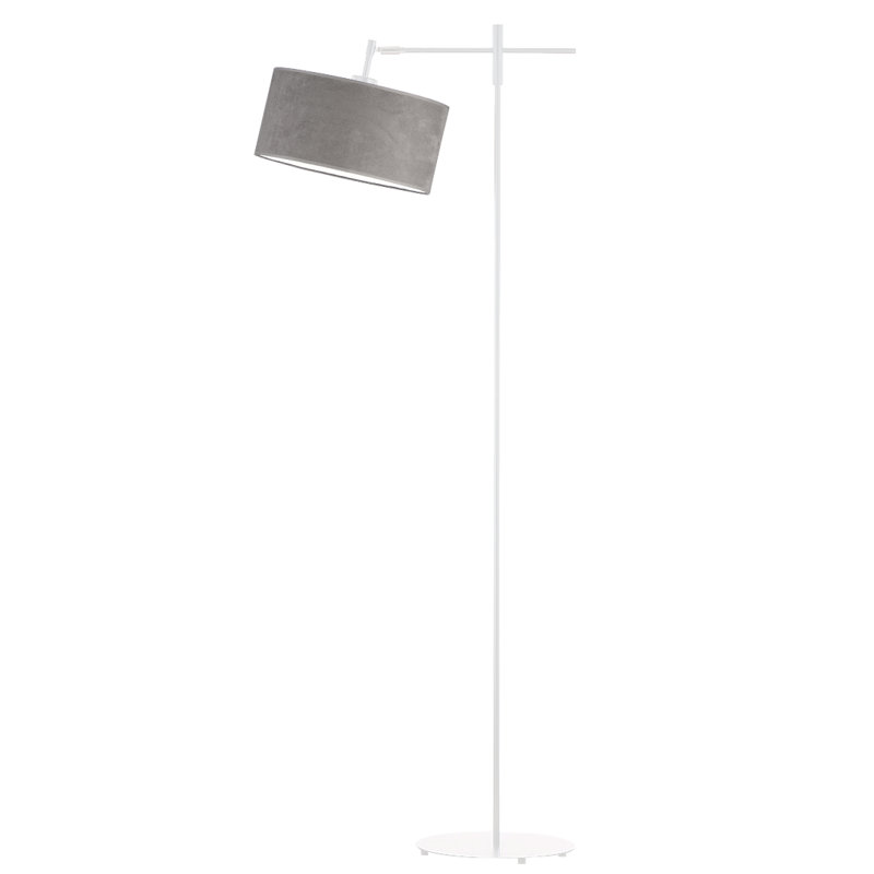 Ayja 145cm Swing Arm Floor Lamp, White, Gray/White