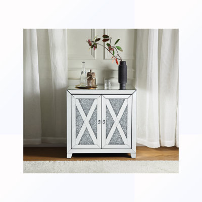 Armoire d'appoint en miroir avec tablette