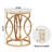 Masonlee 19.7"W Gold End Table, Round Side Table with Faux Marble Top
