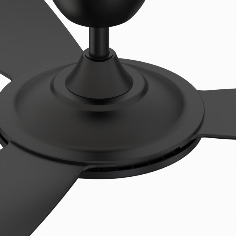 GlideAire 52 inch Indoor/Outdoor Ceiling Fan - Black with Black blades, Black