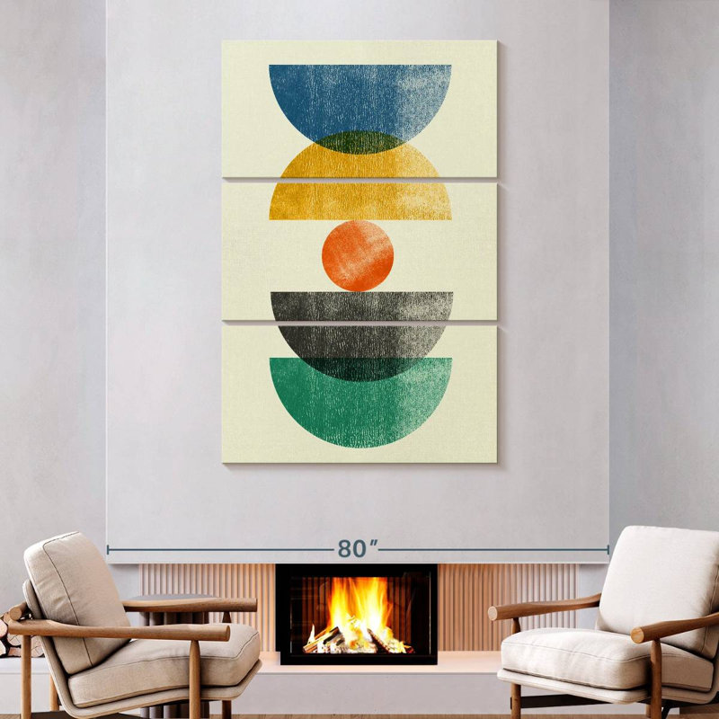 Avery Mid-Century Half Moons I, 74" H x 48" W