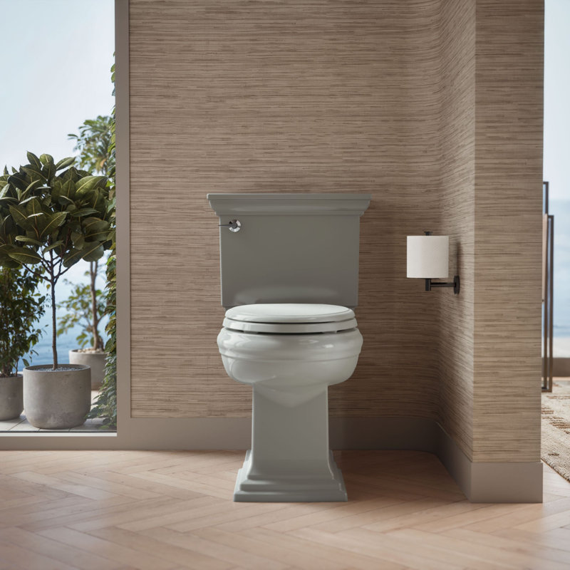 Glenbury Elongated Toilet Seat, Ice Grey, Ready Latch