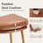 Stylish Counter Upholstered Bar Stool, Metal Frame with Wood Grain, Faux Leather Seat, Mid - Century Modern for Kitchen Island-118717165-114946126