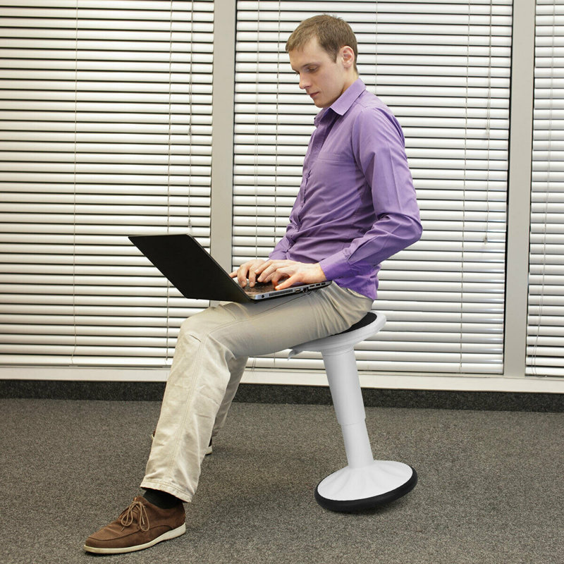 Tabouret d'apprentissage actif à hauteur réglable Daniels, Blanc