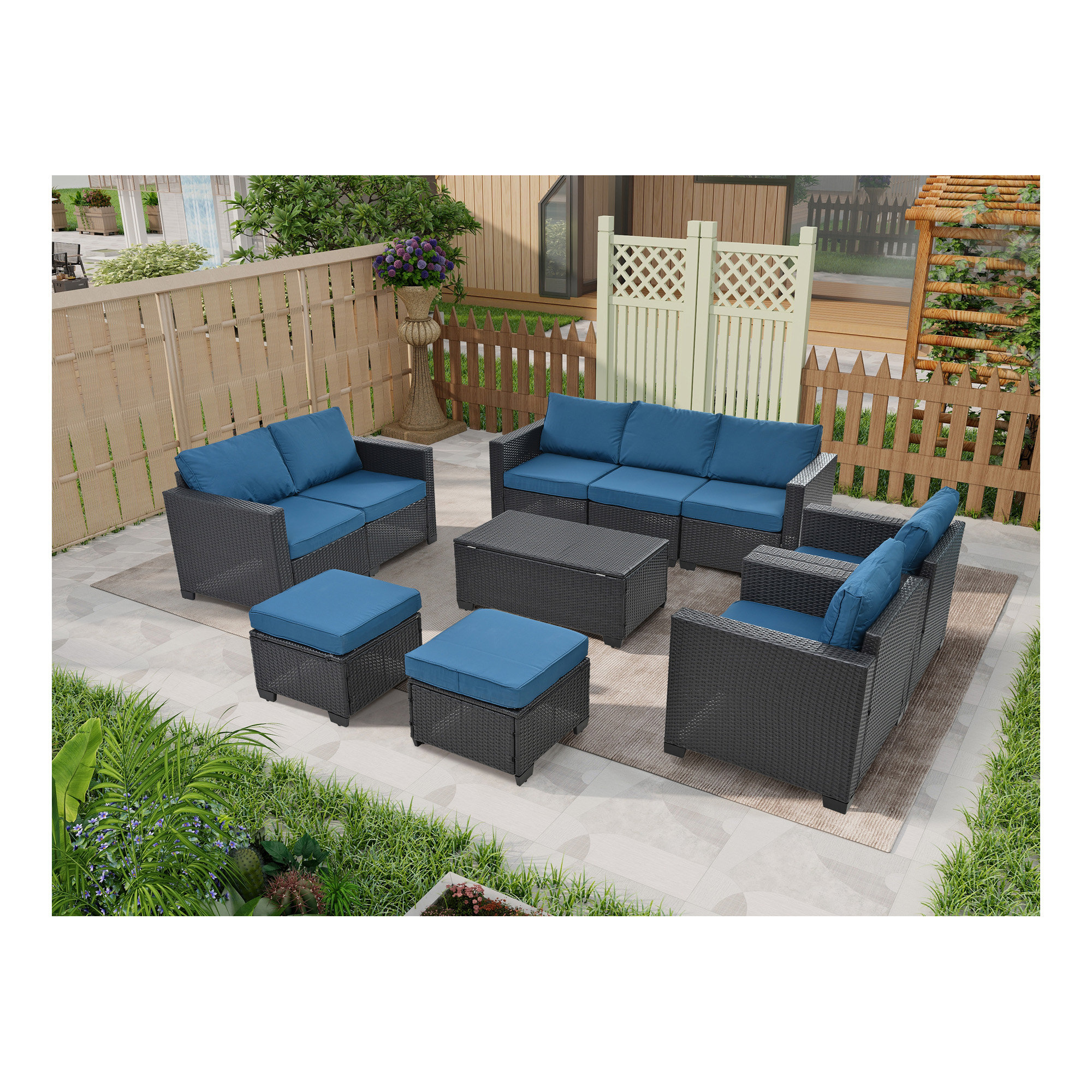 Coffee Table 10 Piece Patio Furniture Set Hokku Designs 10 Piece