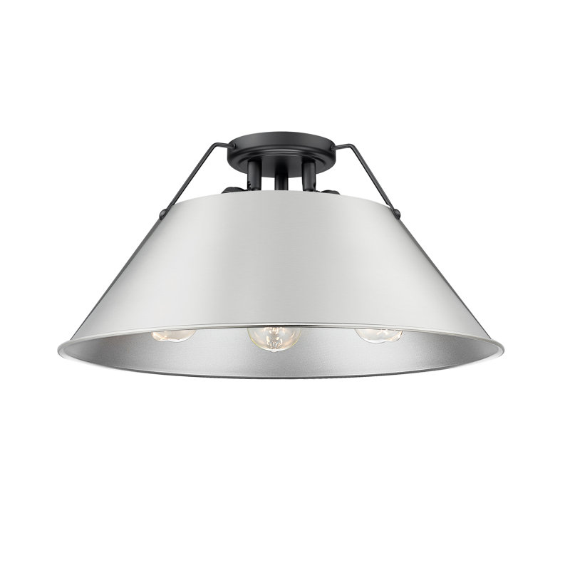 Weatherford Flush Mount, Matte Black, Pewter