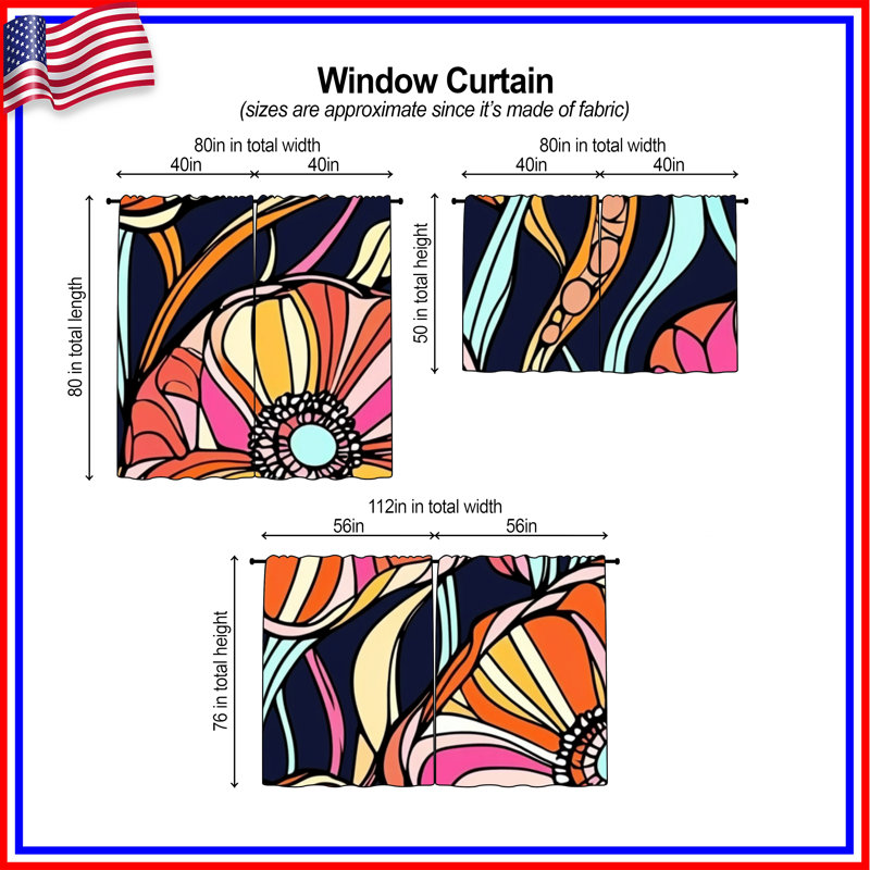 Motif de rideaux de fenêtre à motif floral transparent et obscurcissant - 2 panneaux, 20 po x 50 po - 2 panneaux, Transparent