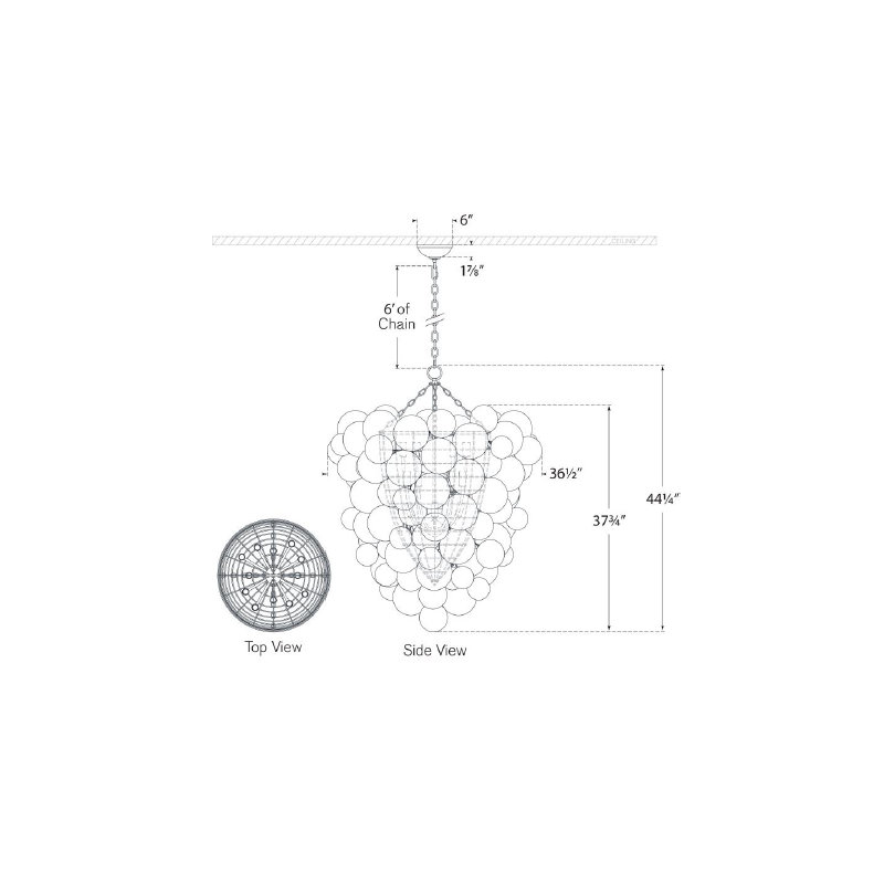 Julie Neill Talia Grande Entry Chandelier, Plaster White
