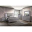 Table de chevet contemporaine en bois massif gris clair 1Pc