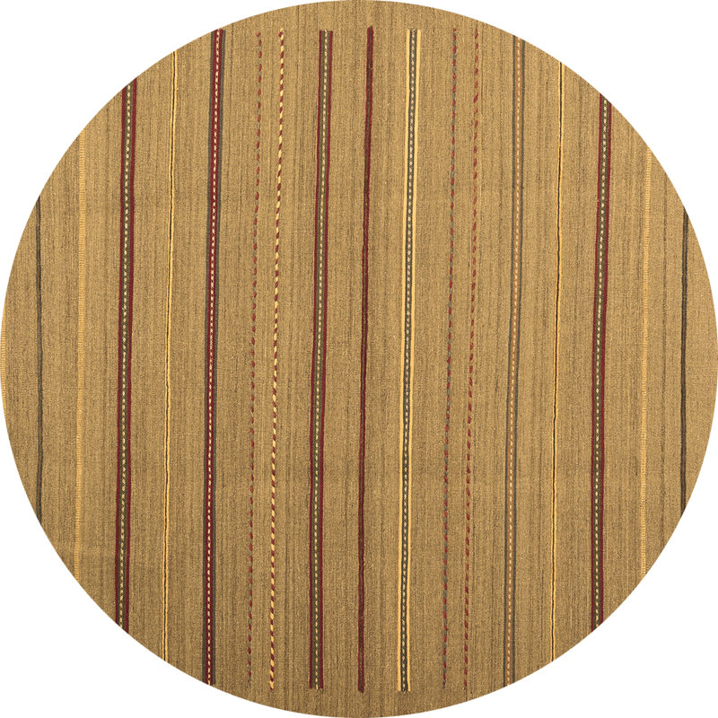 Adji Washable Striped Indoor Rug, Round 3'