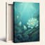 Art sur toile, fleurs de lotus turquoise avec contours dorés et phases de lune-133564703