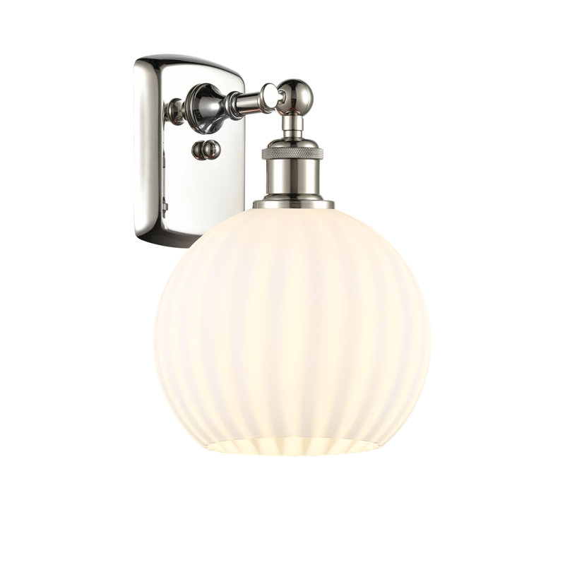 Berendina Steel Armed Sconce, 11" H x 8" W x 8.13" D, Polished Nickel