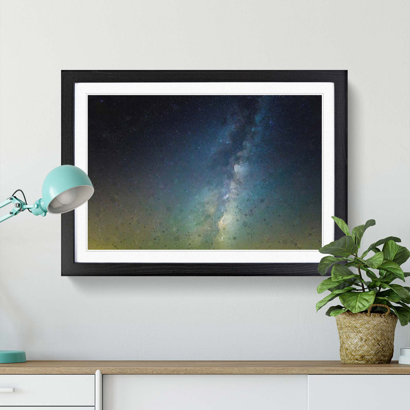 Starry Dream in Abstract - Picture Frame Graphic Art Print, Black Framed, 48cm H x 65cm W x 2cm D