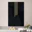 Motif géométrique noir sur fond gris à rayures, formes abstraites et minimalistes, décoration murale nordique contemporaine sur toile-97558822-97558823-119460984