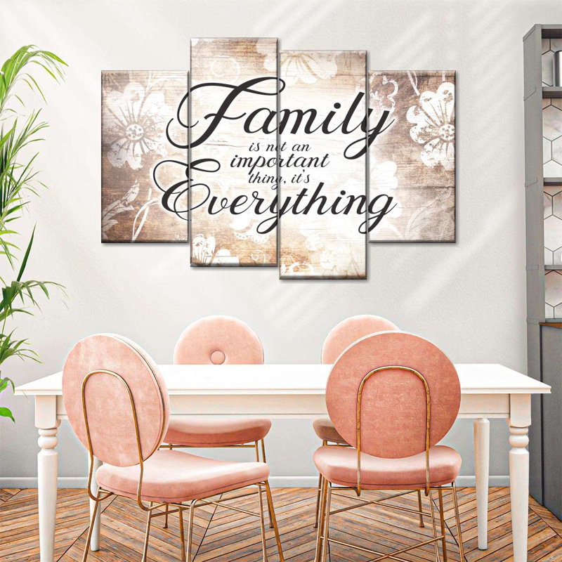 «Family Is Everything Love Quote», reproduction sur toile, H 18 po x l 30 po x P 1 po
