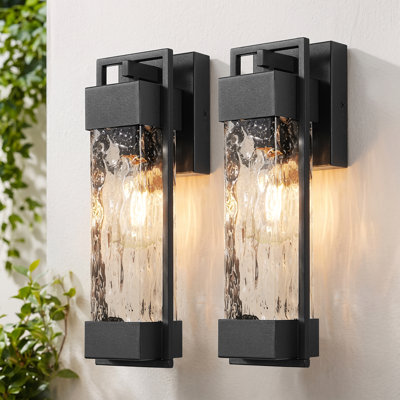 15" Black Dusk to Dawn Outdoor Wall Light