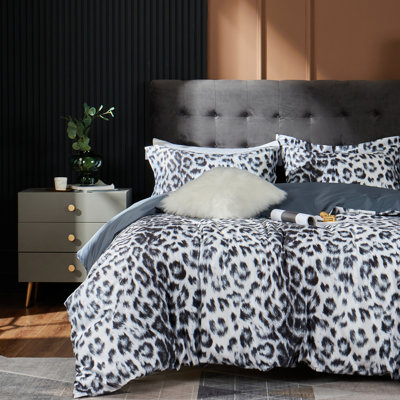 Gray Long-staple Cotton 500 TC 3 Piece Duvet Cover Set