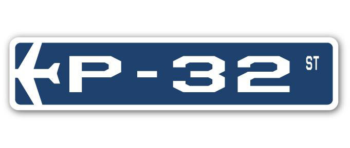 Plaque de rue en aluminium Bouton P-32 Air Force, H 6 po x l 24 po x P 1 po