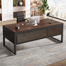 63-Inch Modern Executive Desk for Home Office, Dark Walnut & Black