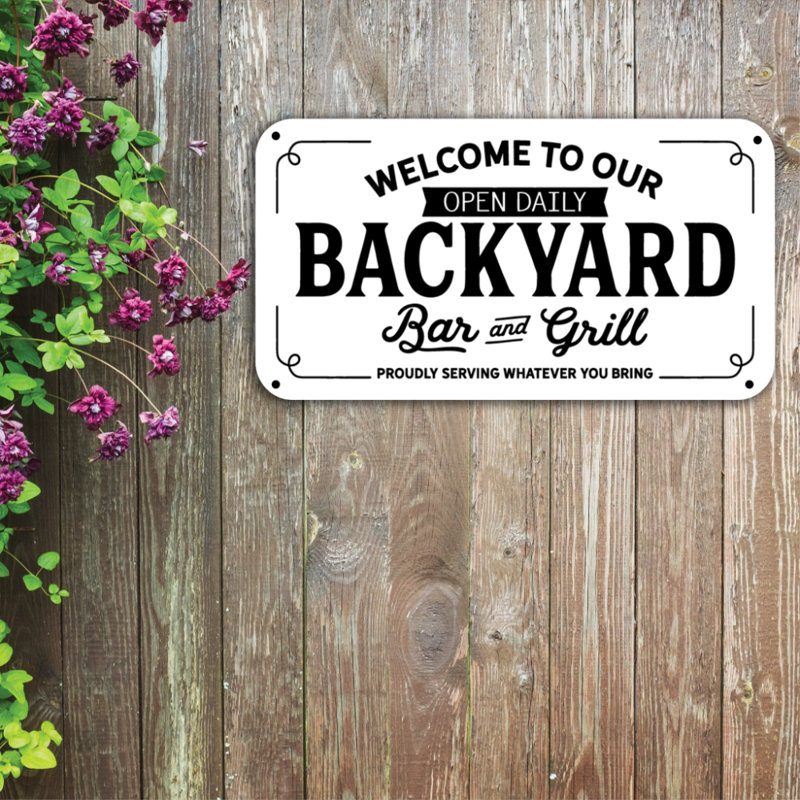 Backyard Sign Print - Outdoor Garden Wall Art - Rustic Farmhouse Backyard Decor Poster - Home Patio Welcome Sign Artwork - Modern Minimalist Wall Hanging - Nature Inspired Home Decoration Art Print