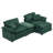 Oversized Loveseat Sectional Sofa Modern Deep Seat Reversible Chaises Couch With 2 Movable Ottomans And Pillows,-844638368