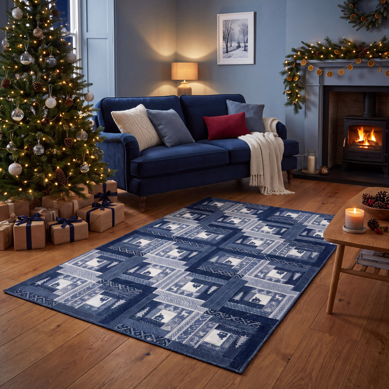 Tapis moderne Agri Winter, Rectangle 6 pi 7 po x 8 pi 6 po