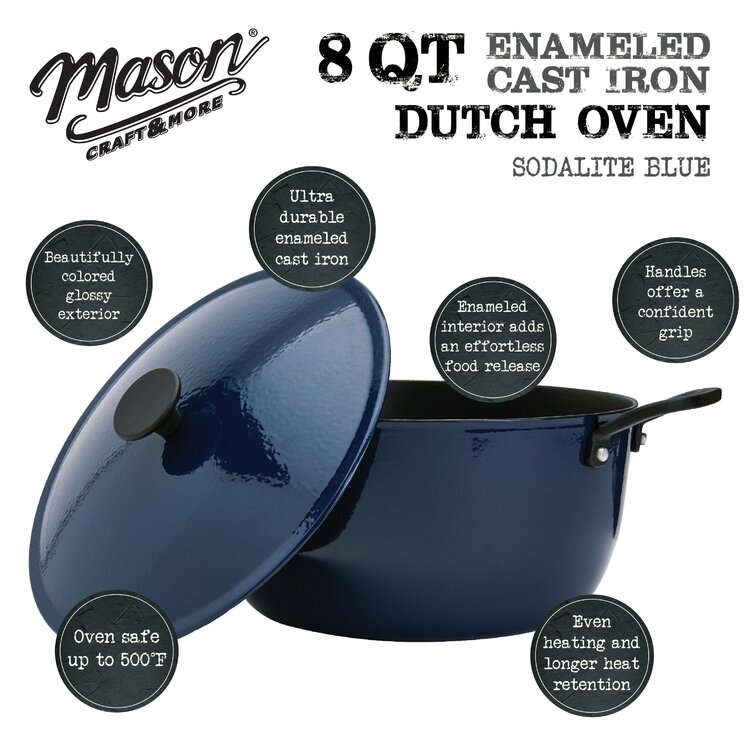 Mason Craft & More Lite Cast Dutch 8-Quart Cast Iron Dutch Oven in Red | TTU-U9274-ECM