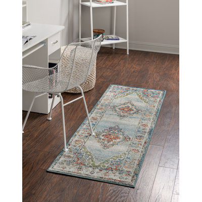 Tapis traditionnel Charian bleu oriental