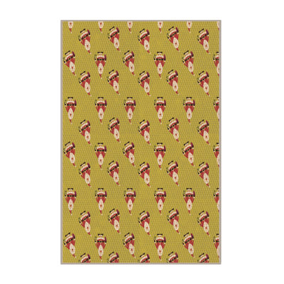 Tapis orange rectangulaire tissé à la machine 2 pi x 3 pi