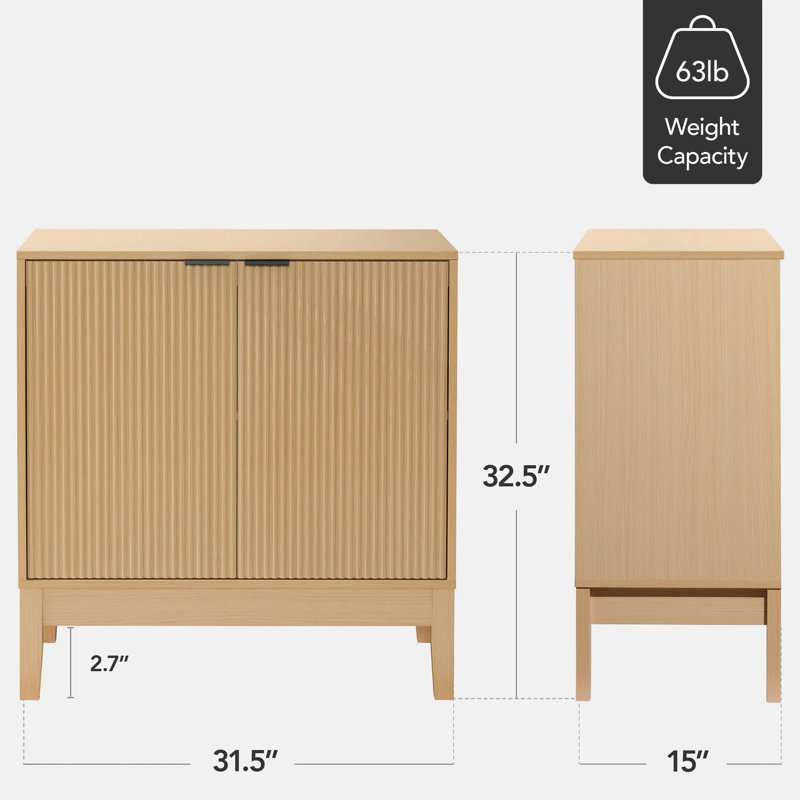 2-Door Storage Cabinet, Natural