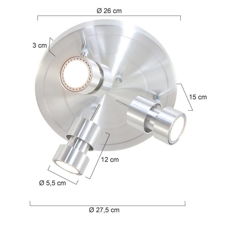 Joaquin LED Spotlight, Matt brushed nickel