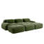 Olive modulaire avec 3 repose-pieds, éponge à haute résilience 32d, sans assemblage, base antidérapante pour les sièges en velours côtelé à trois places
