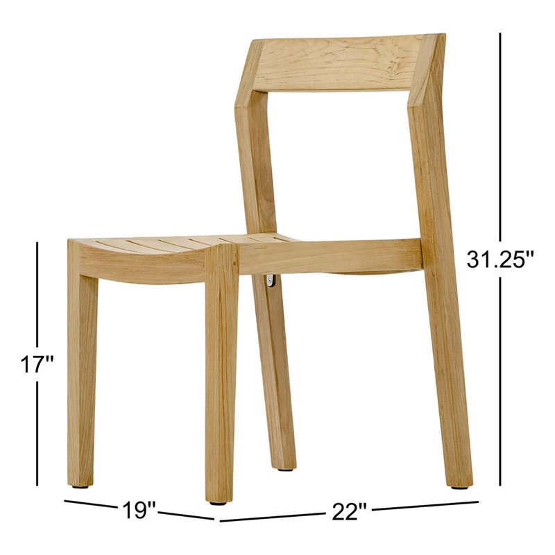 Chaise de patio empilable en teck
