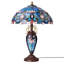 Lampe de table en verre coloré de style Tiffany à double abat-jour dôme 24,5 po H-706140376