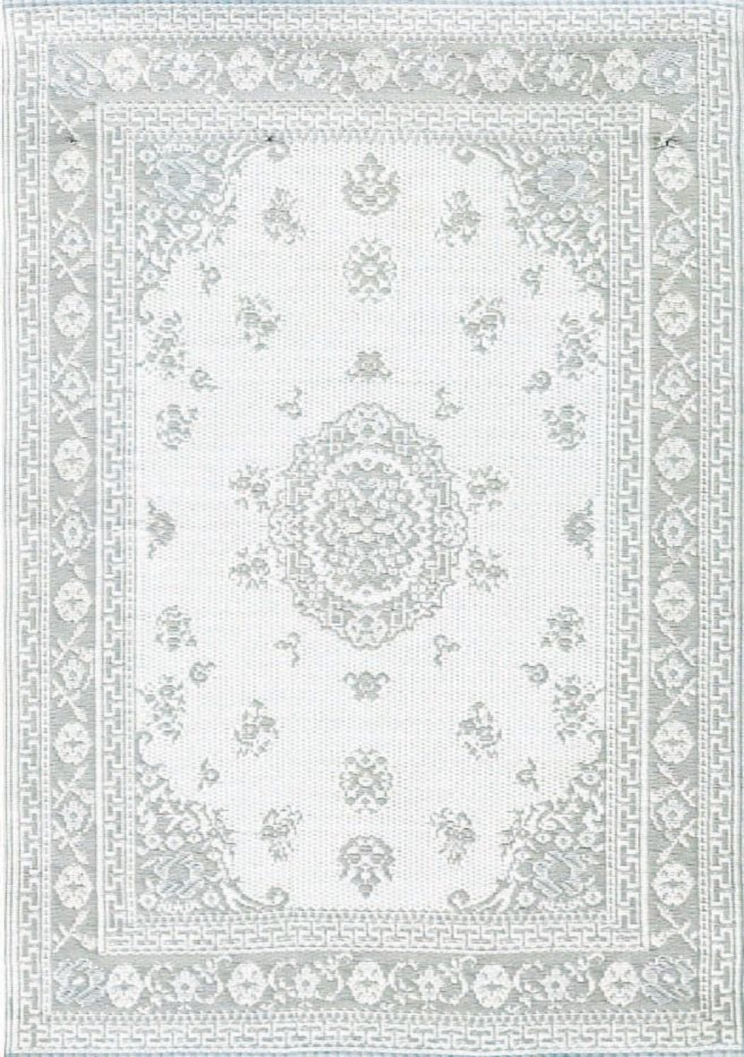 Looped Outdoor Rug Mad Mats Oriental Handmade Looped/Hooked Gray/White Indoor / Outdoor ...